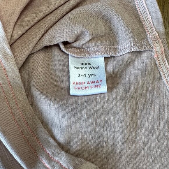 SMALLS Merino Wool Pink Tank Top Girls 3-4 Lightweight Base Layer Cami Singlet - Picture 4 of 5